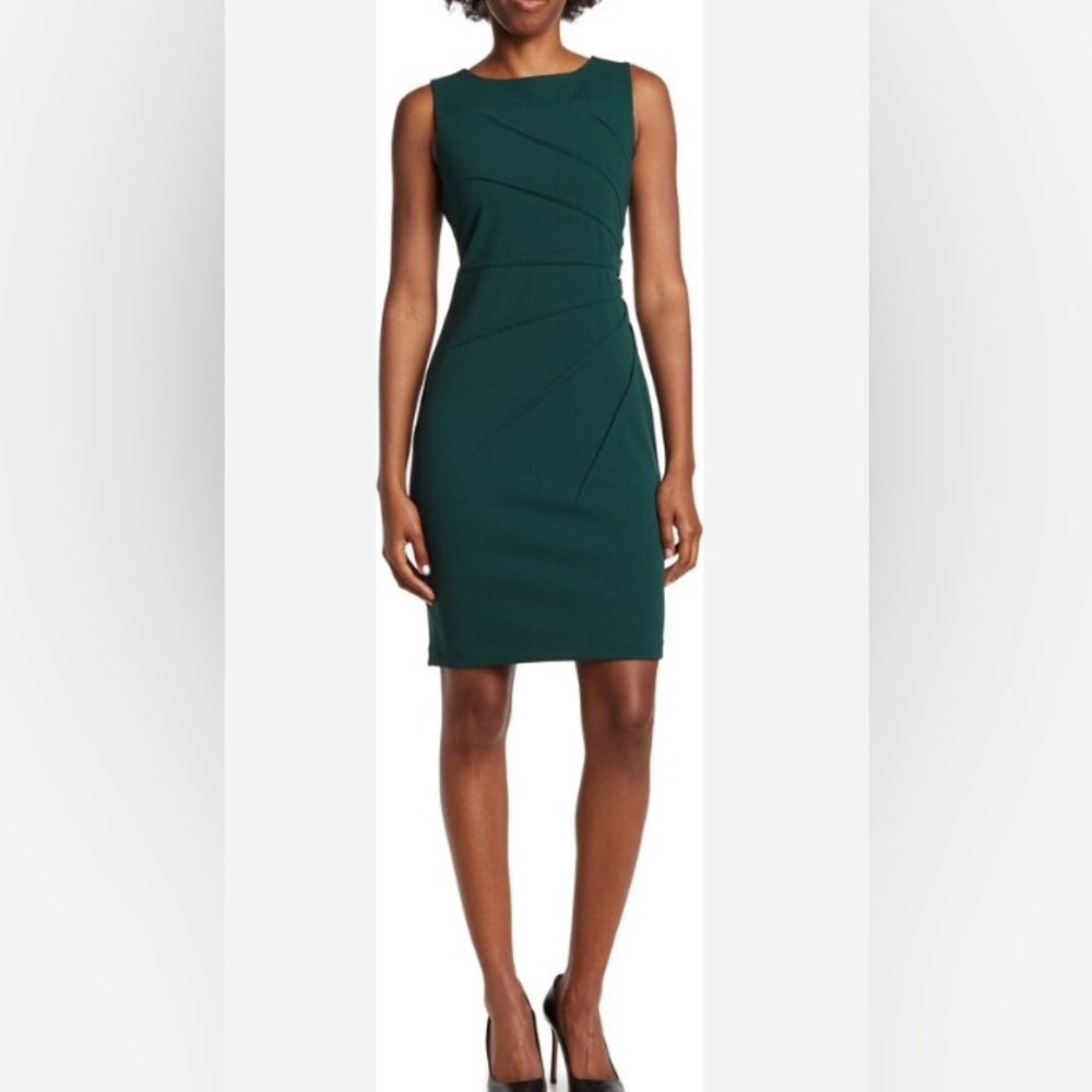 Green Calvin Klein Women's Sleeveless Sheath Dress with Starburst Detail